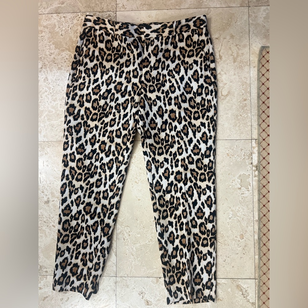 Banana Republic Leopard Print Ankle Pants - Black, Brown, Cream